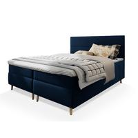 BOXBETT SANTA 140x200 cm mit Matratze und Topper - Blau - Blau, Holz (140/200cm) - MASSENO