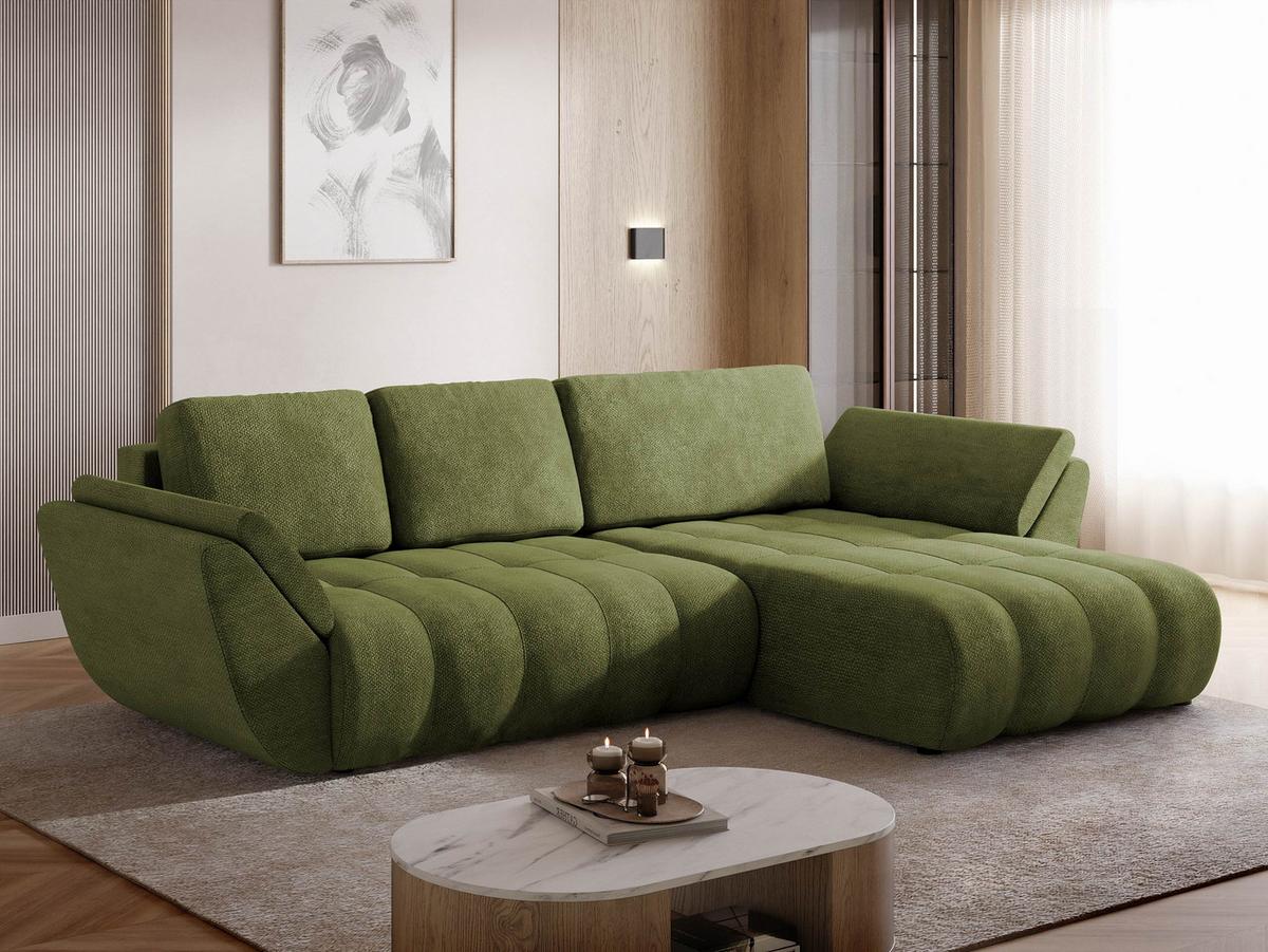 ECKSOFA Faro - Schwarz/Grün, Holz/Kunststoff (283/195cm) - MIRJAN24