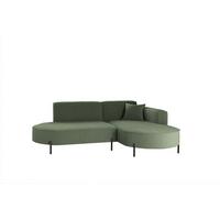 ECKSOFA Valencia Xs - Grün, Holzwerkstoff/Textil (236/165cm) - Fun Möbel