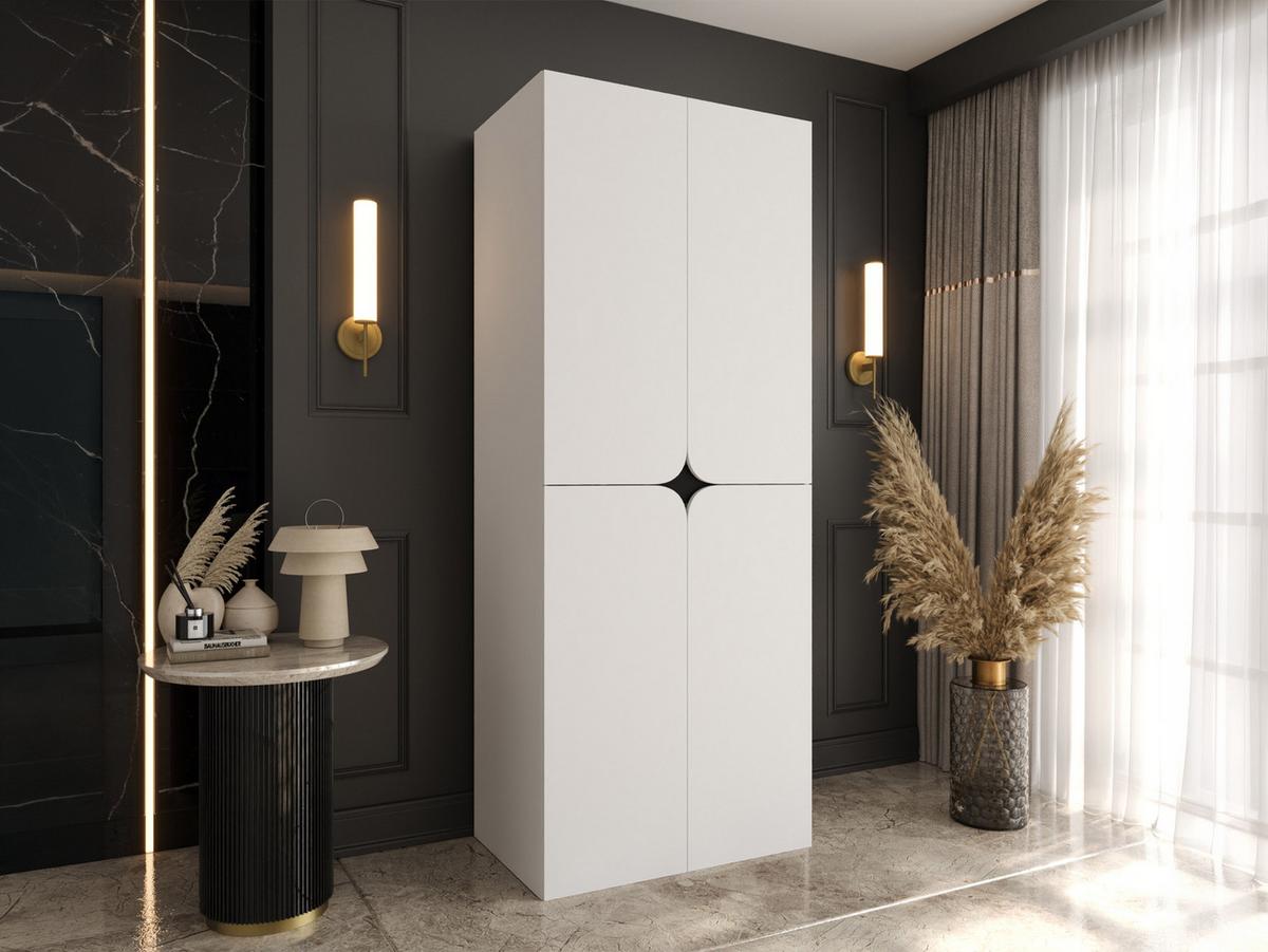 DREHTÜRENSCHRANK Espresso 90 cm - Schwarz/Weiß, Holzwerkstoff/Kunststoff (90/203/50cm) - MIRJAN24