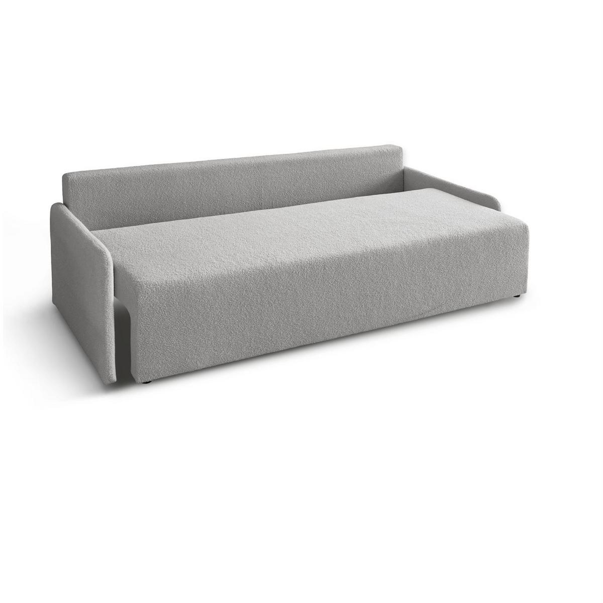 SCHLAFSOFA CUDDLE mit Schlaffunktion und Bettkasten, Quelle 83 - Hellgrau, Textil (207/90/90cm) - Lookway