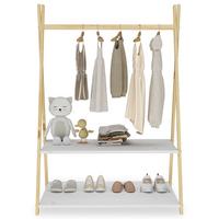 KINDERGARDEROBE DANILO - Naturfarben/Weiß, Holz (82/115/50cm) - IDIMEX
