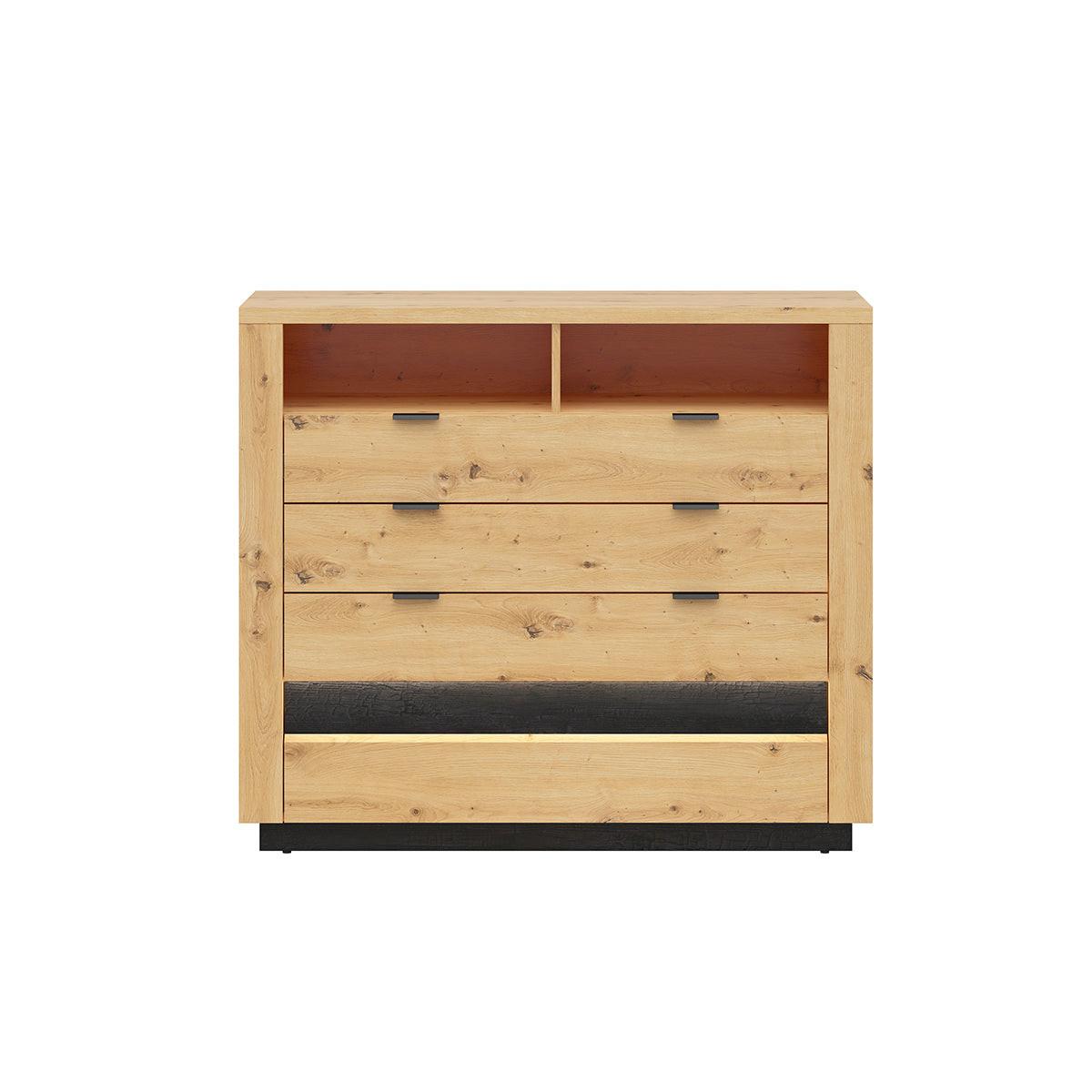 KOMMODE Glenn Holz und Schwarz - Schwarz, Holzwerkstoff (116/101/42cm) - Petits-meubles