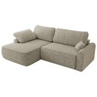 ECKSCHLAFSOFA CUBO L Beige Struktur - links - Beige/Schwarz, Kunststoff/Textil (273/187cm) - MKS
