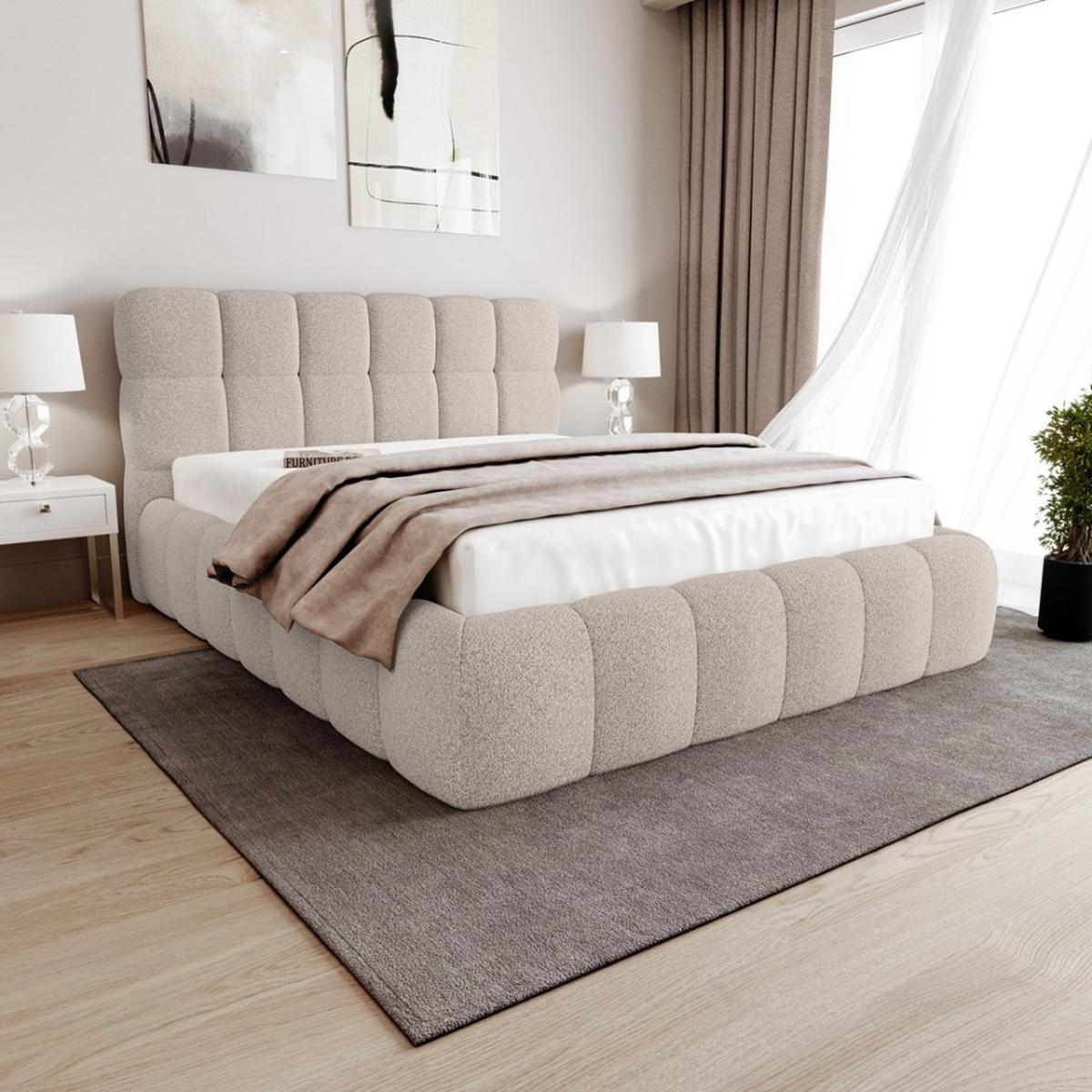 POLSTERBETT Cleo ohne Matratze und Topper, 140x200 cm, Hellbraun - Hellbraun, Textil (140/200cm) - Beautysofa