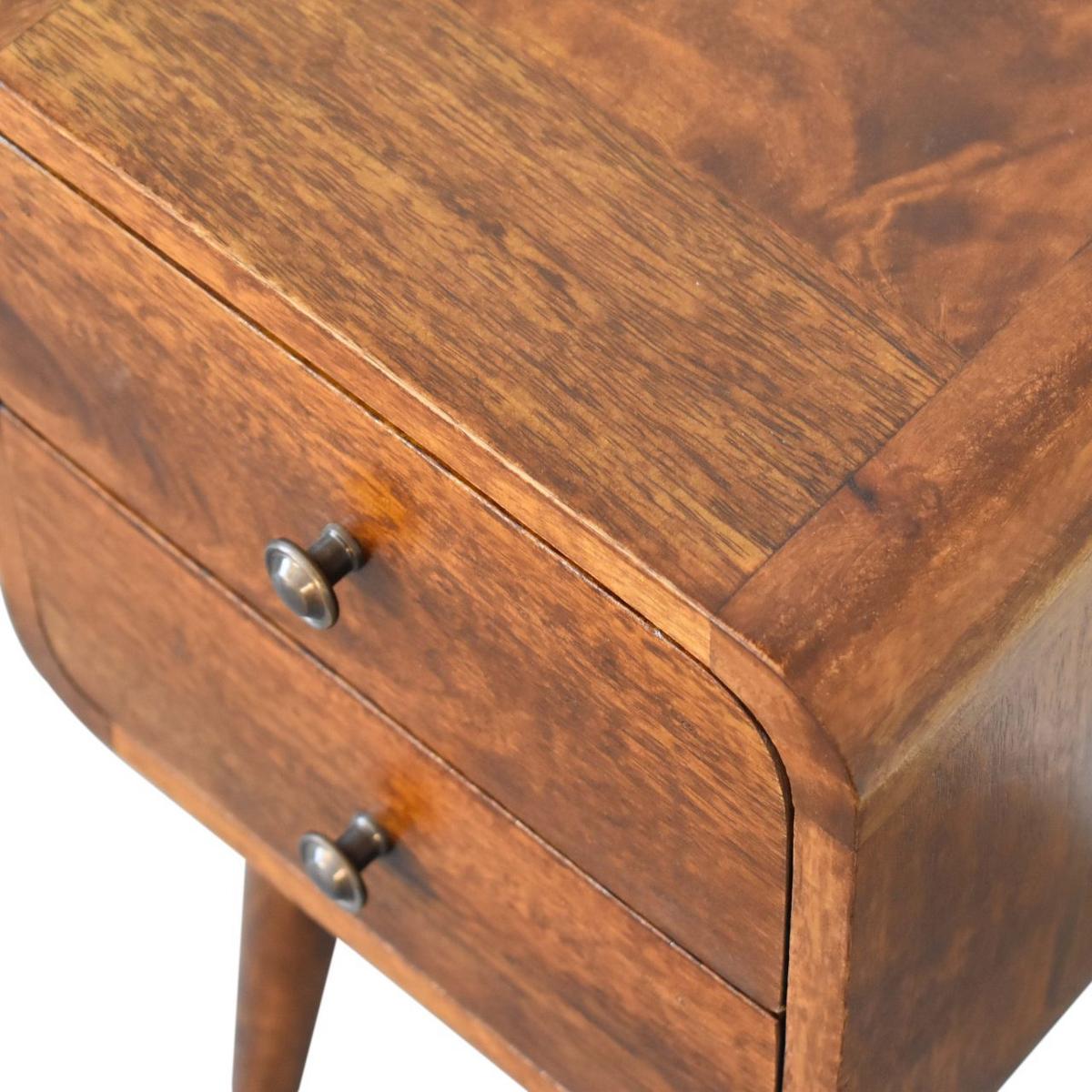 NACHTTISCH aus Massivholz - Messingfarben/Braun, Holz/Metall (30/55/30cm) - Artisan Furniture