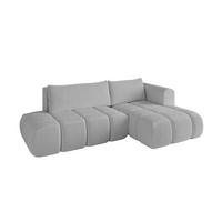 ECKSOFA Ottomane Rechts CLOUD-L 280x185x90 Hellgrau Bouclé - Hellgrau, Holzwerkstoff/Kunststoff (185/280cm) - ALTDECOR