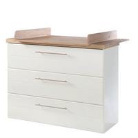 WICKELKOMMODE Nele - Silberfarben/Weiß, Holzwerkstoff/Metall (119/103/77.5cm) - Roba