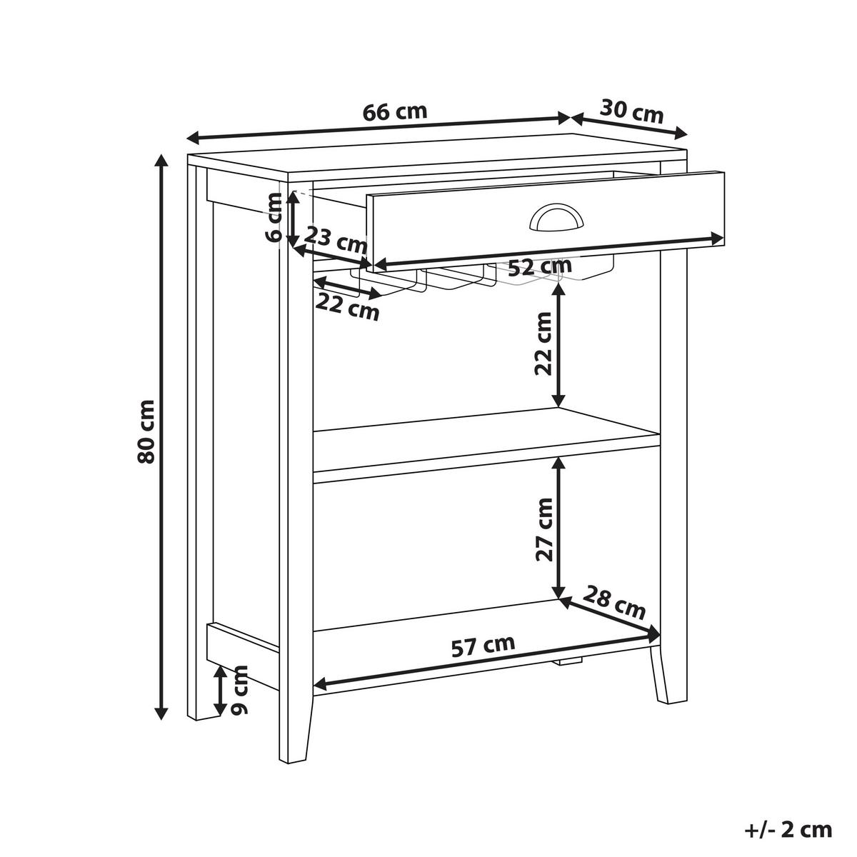 SIDEBOARD Dunkelbraun Walkerston - Braun, Holzwerkstoff (66/80/30cm) - Beliani
