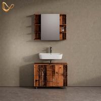 BADMÖBEL-SET Eisak Eiche rustikal 2 Teile, Unterschrank 80 cm - Wildeiche, Holzwerkstoff (80/60/33cm) - Livinity®
