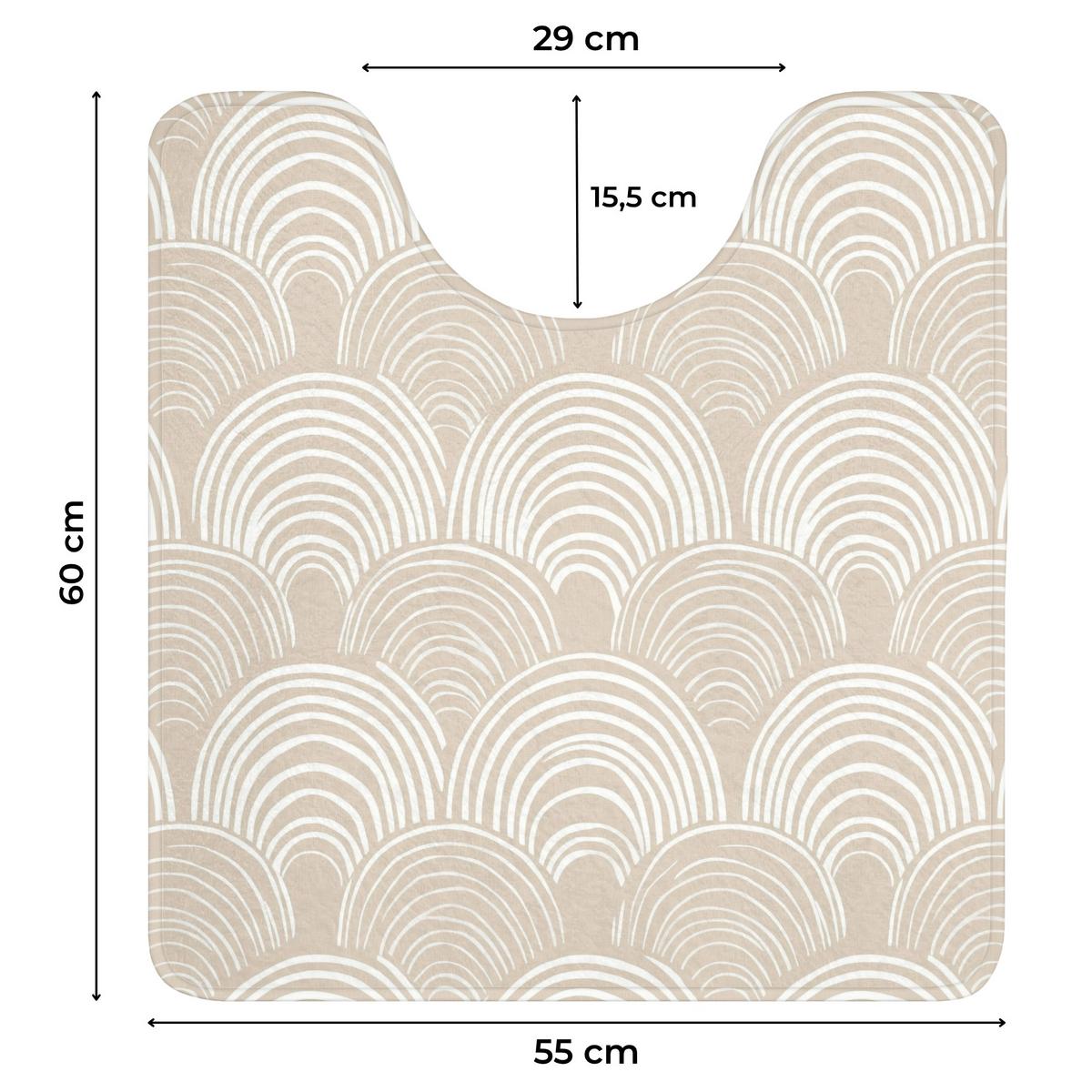 WC-VORLEGER Wellen - Textur - Beige Toilettenvorleger 55x60 cm - Kaschmir, Textil (55/1cm) - OnlyWow