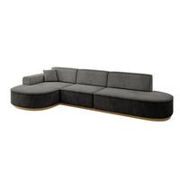ECKSOFA Ottomane Links MARI-L2-v2 - 328x171x83 cm Dunkelgrau Velours - Dunkelgrau, Holzwerkstoff/Textil (328/171cm) - ALTDECOR