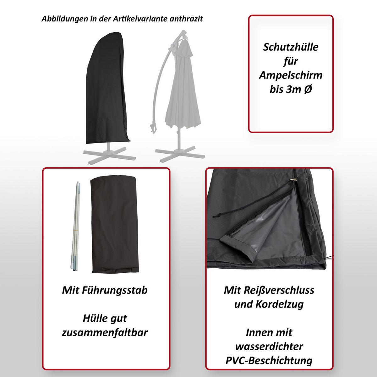 SCHUTZHÜLLE AMPELSCHIRM Cremeweiß - Weiß, Kunststoff (80/195/1cm) - MCW