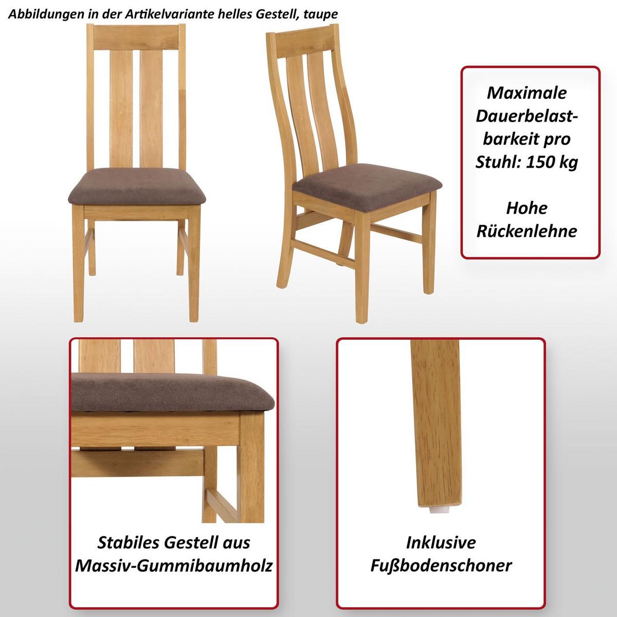ESSZIMMERSTUHL Dunkelbraun, Taupe 6er-Set - Taupe/Dunkelbraun, Holz (46/100/45cm) - MCW