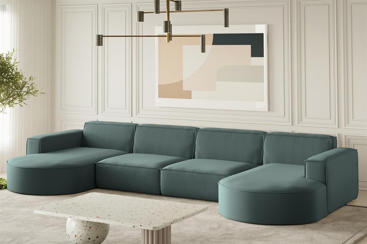 WOHNLANDSCHAFT Palma Xl In Opera - Smaragdgrün, Holzwerkstoff/Textil (382/78/165cm) - Fun Möbel