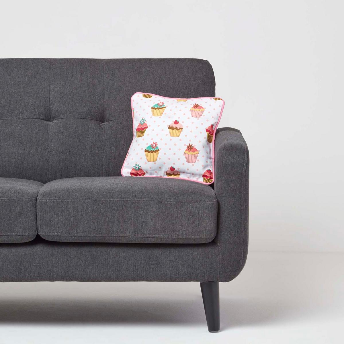 KISSENHÜLLE Cupcakes 30/30 cm - Multicolor, Textil (30/30cm) - Homescapes