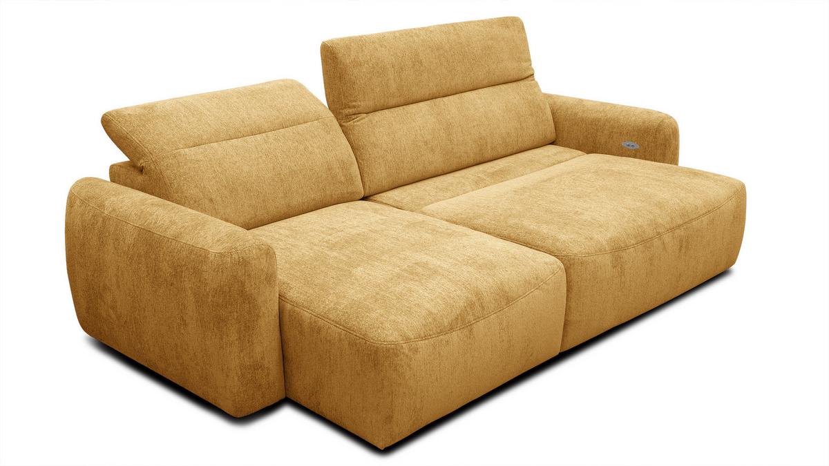 ECKSOFA NERO 4-Sitzer, gelb - Gelb/Schwarz, Holz/Textil (272/81/159cm) - Wozimo