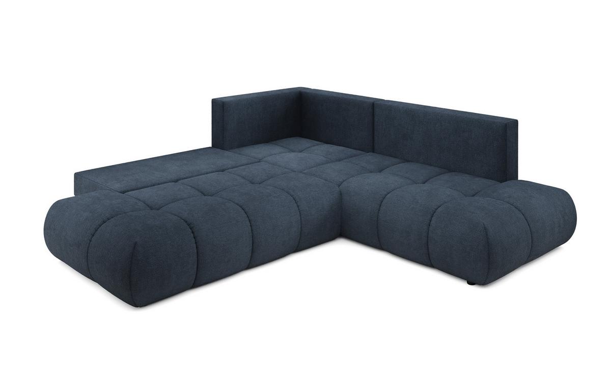 ECKSOFA DUCA II R-S Dunkelblau Chenille mit Schlaffunktion - Dunkelblau, Holz (266.5/266.5cm) - MASSENO