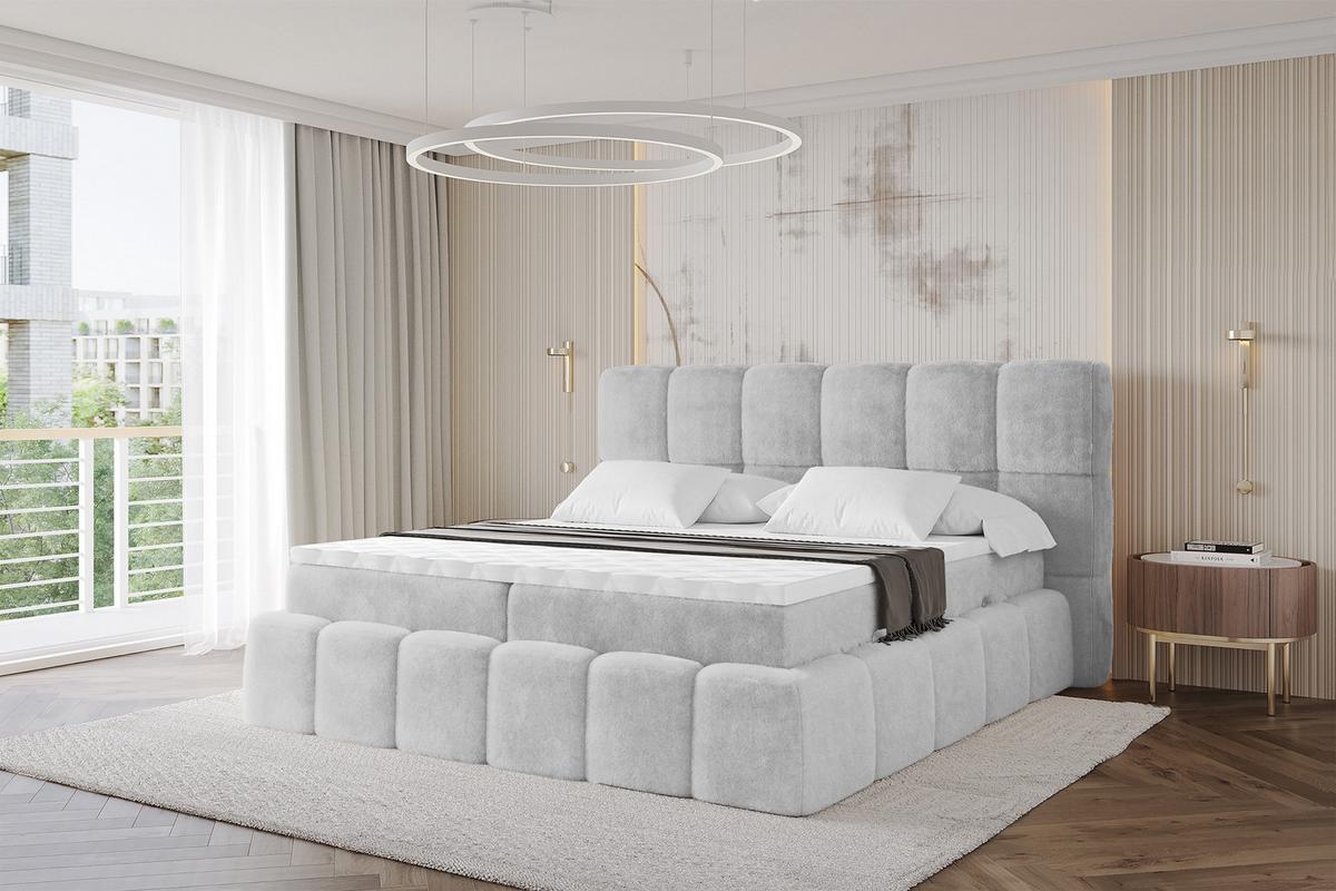 BOXBETT - AURI-H3 - 120x200 Hellgrau Lapitt - Greige, Holzwerkstoff (120/200cm) - ALTDECOR