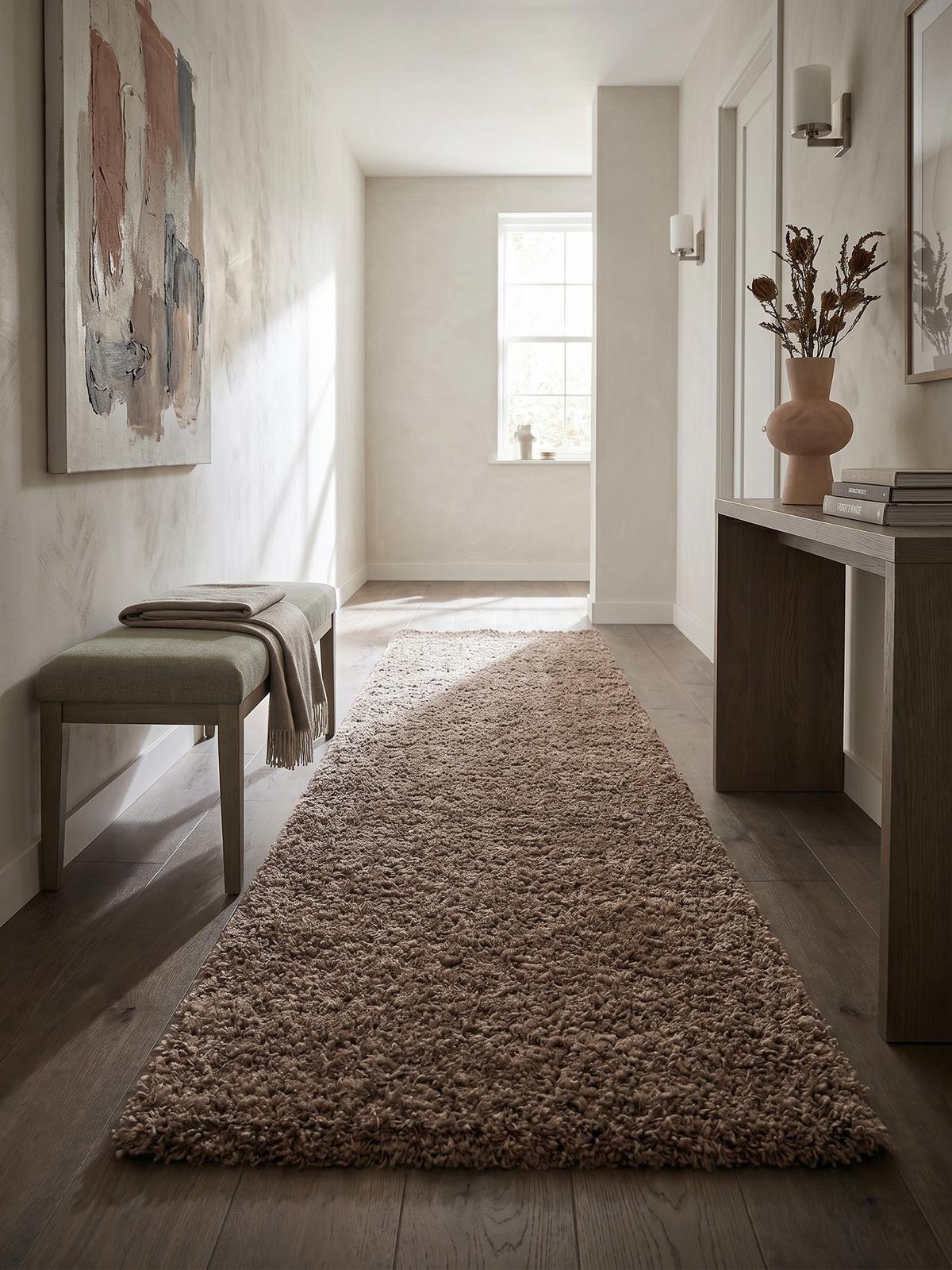 HOCHFLORTEPPICH RHEIN, einfarbig, aus Polypropylen, Mokka, 80 x 250 cm - Braun, Textil (250/80cm) - KADIMA DESIGN