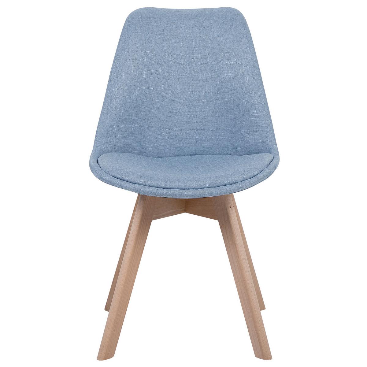 ESSZIMMERSTUHL 2er-Set Polsterbezug Blau Dakota - Hellblau, Holz/Textil (47/84/43cm) - Beliani
