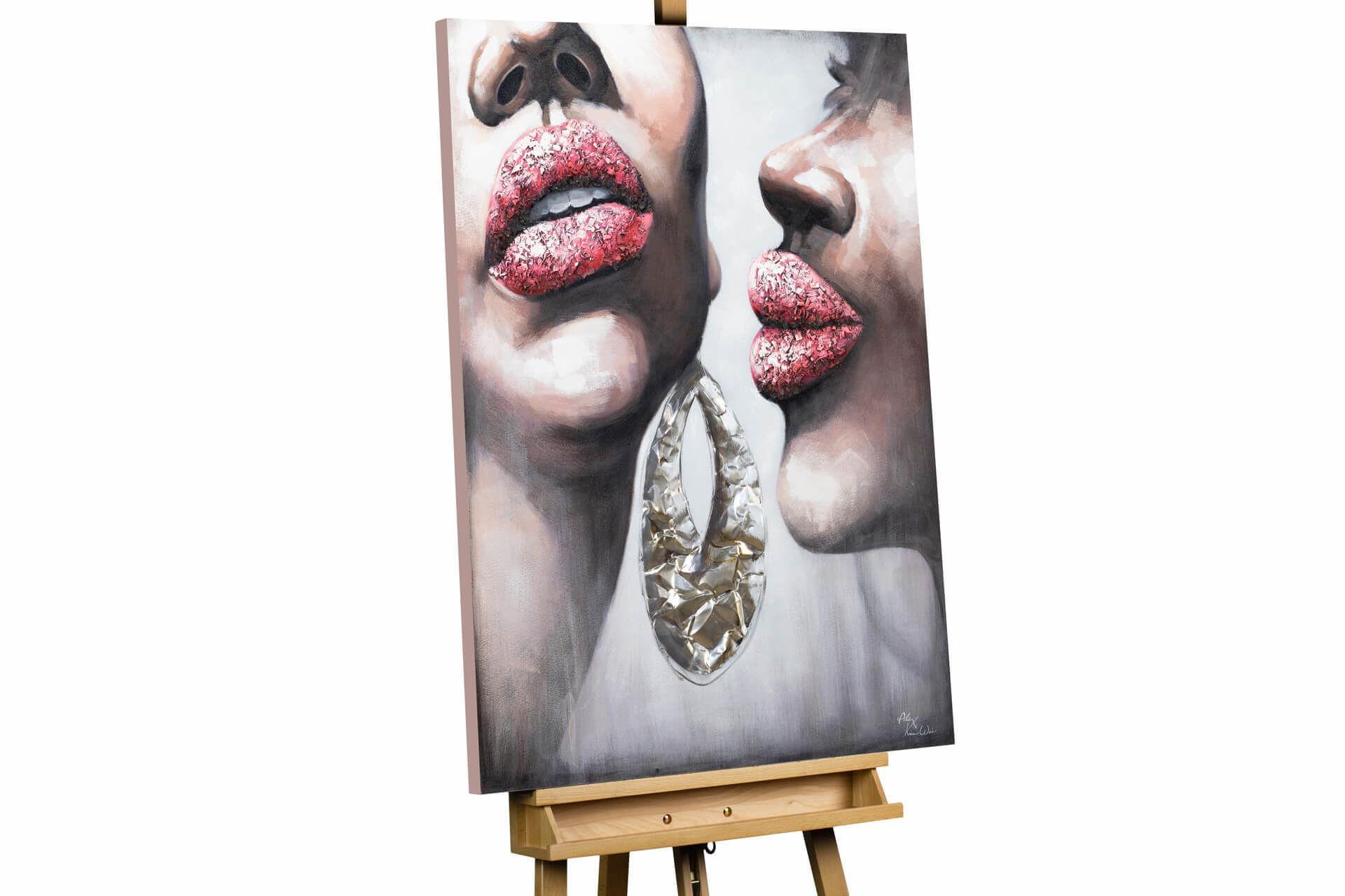 ACRYLBILD HANDGEMALT 75/100 cm - Beige/Weiß, Holz/Textil (75/100cm) - KUNSTLOFT
