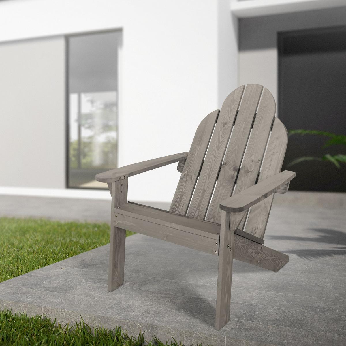 ADIRONDACK-GARTENSTUHL 2er Set aus Tannenholz Grau - Grau, Holz (89/92.5/70cm) - ML-DESIGN