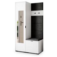 GARDEROBENSCHRANK VIRA 95/181/51 cm Modern Weiß - Schwarz/Weiß, Holzwerkstoff (95/181/51cm) - MASSENO