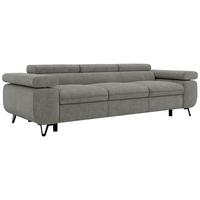3-SITZER SOFA PETER - Grau Stukture - Graphitfarben/Schwarz, Textil/Metall (262/76/99cm) - MKS