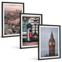 BILDER SET 3er Set - 40x60 cm Schwarzer Rahmen - London Bridge Guardian Big Ben - Schwarz, Kunststoff (40/60cm) - TULUP
