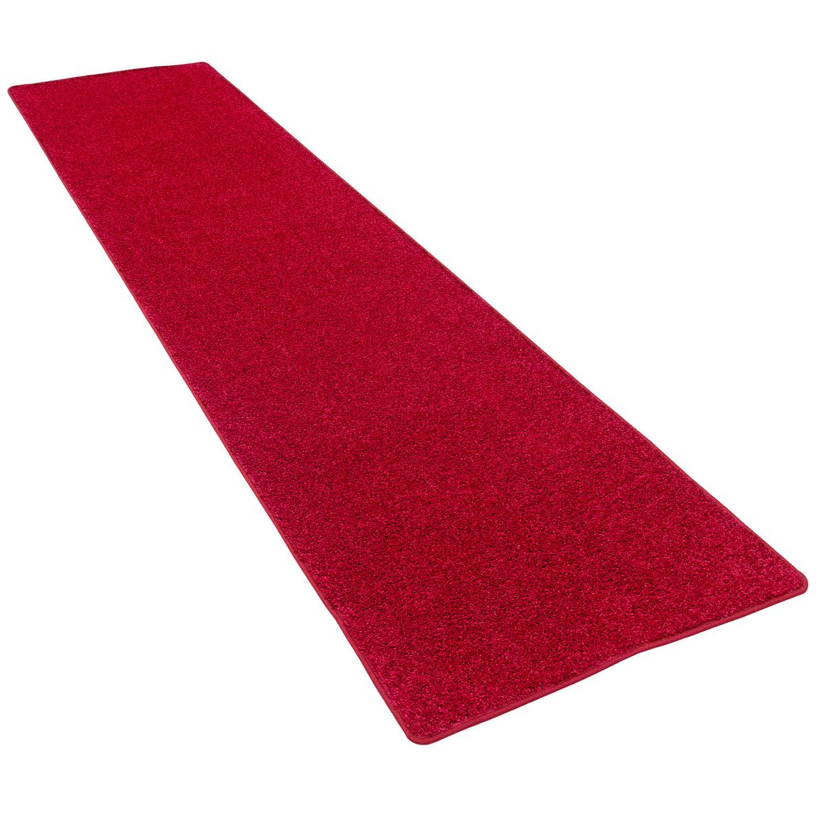 HOCHFLOR VELOURS TEPPICH LÄUFER MONA - Rot, Textil (80/200cm) - Snapstyle
