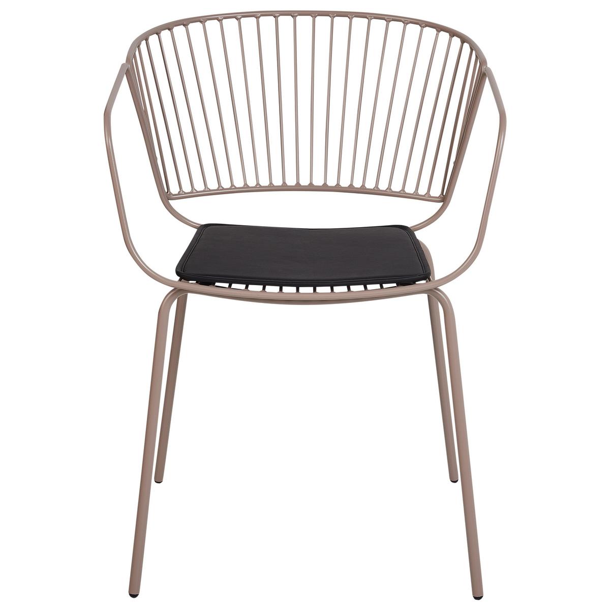 METALLSTUHL 2er-Set Beige Rigby - Beige/Schwarz, Metall (54/77/49cm) - Beliani