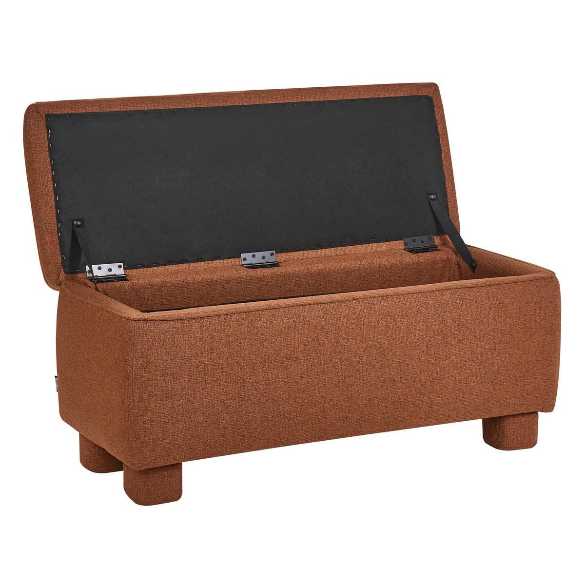 POLSTERBANK Goldbraun Ithaca - Braun, Holz/Textil (104/45/40cm) - Beliani