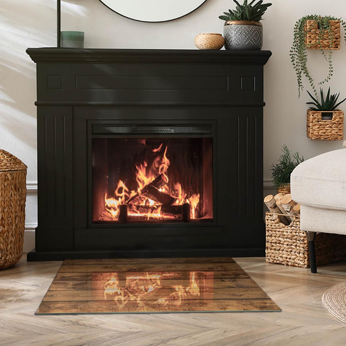 GLASPLATTE für Kamin 80x60 cm - Braun, Glas (80/60/0.4cm) - TULUP