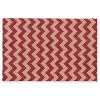 FUSSMATTE Zickzack - Streifen - Muster - Rot Schmutzfänger 60x40 cm - Bordeaux, Kunststoff (60/0.4cm) - MuchoWow