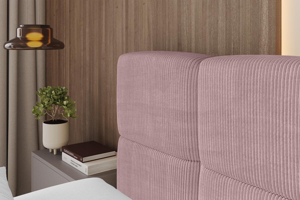 POLSTERBETT mit Bettkasten und Lattenrost, Bett mit Kopfteil, Boxbett ohne Matratze, Doppelbett mit Stauraum - NATA 120x200 Rosa - Rosa, Holzwerkstoff/Textil (120/200cm) - ALTDECOR