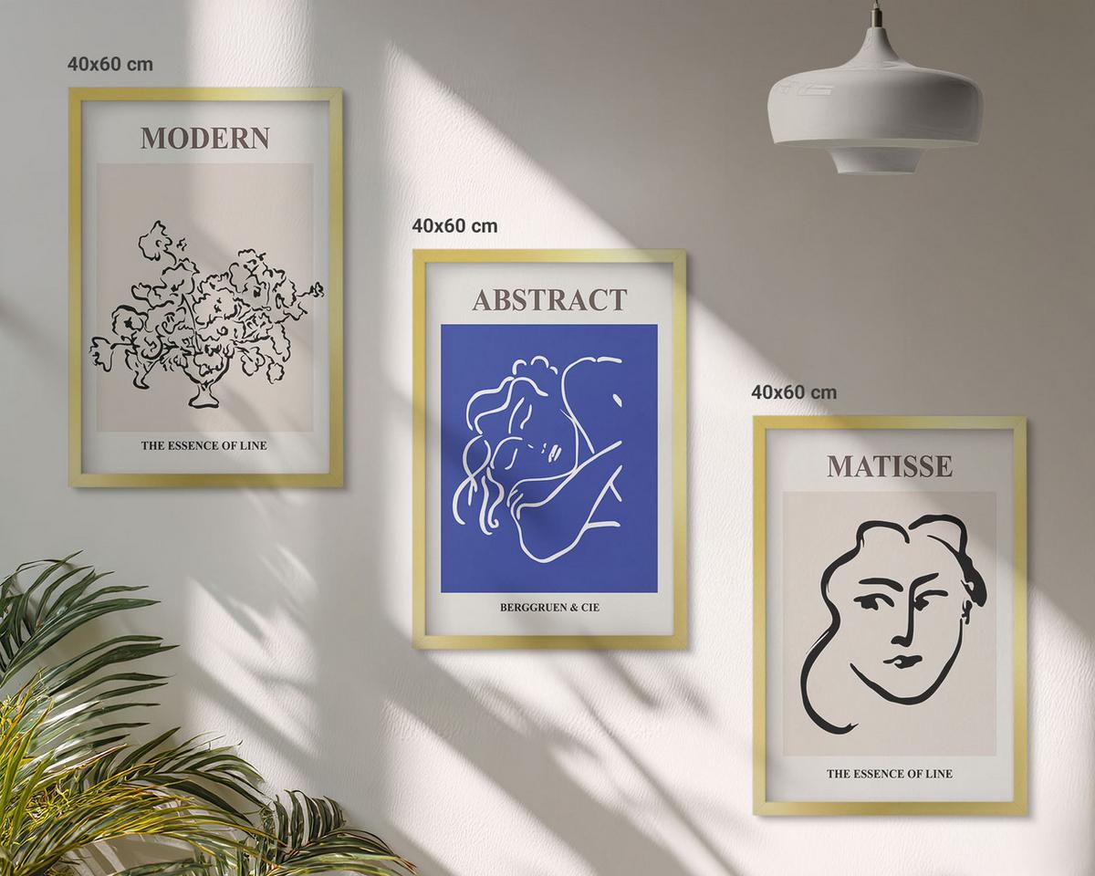 BILDER SET 3er Set - 40x60 cm Goldrahmen - Matisses moderne Plakate - Goldfarben, Kunststoff (40/60cm) - TULUP