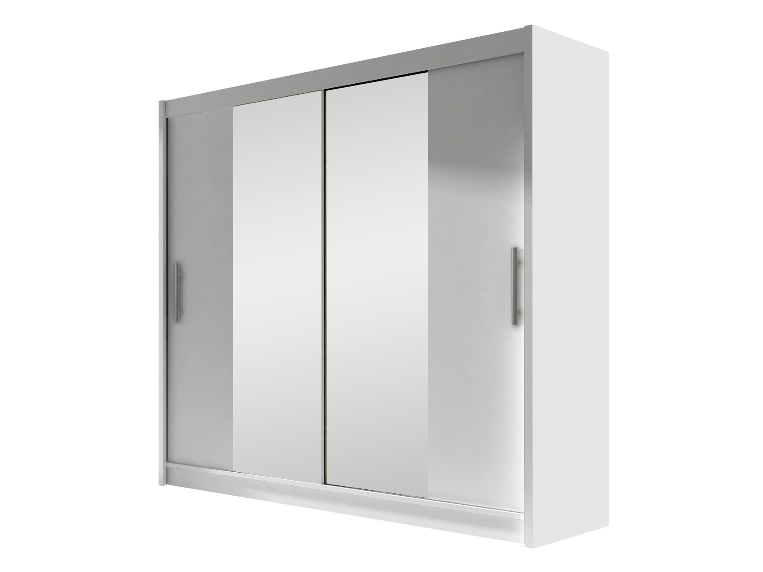 KLEIDERSCHRANK London II - Silberfarben/Weiß, Holzwerkstoff/Kunststoff (180/215/58cm) - MIRJAN24