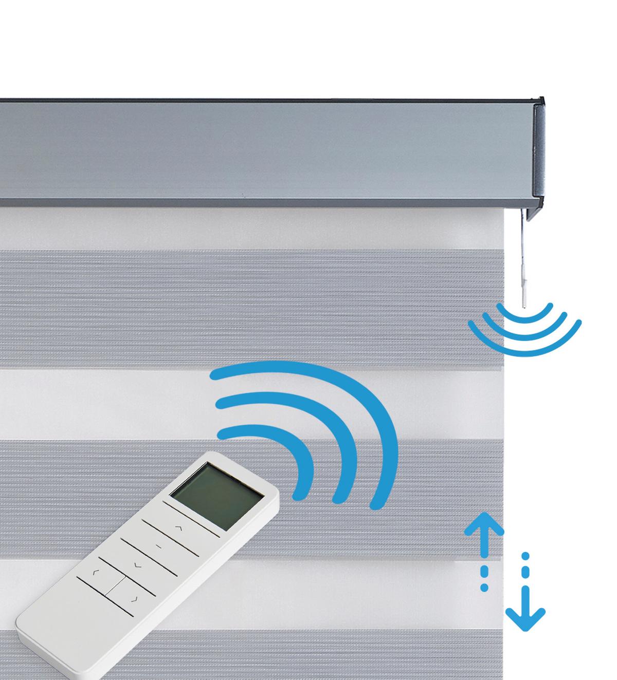 DOPPELROLLO Motorisiertes Silber 180x250 cm - Silberfarben, Kunststoff (180/250cm) - STORESDECO