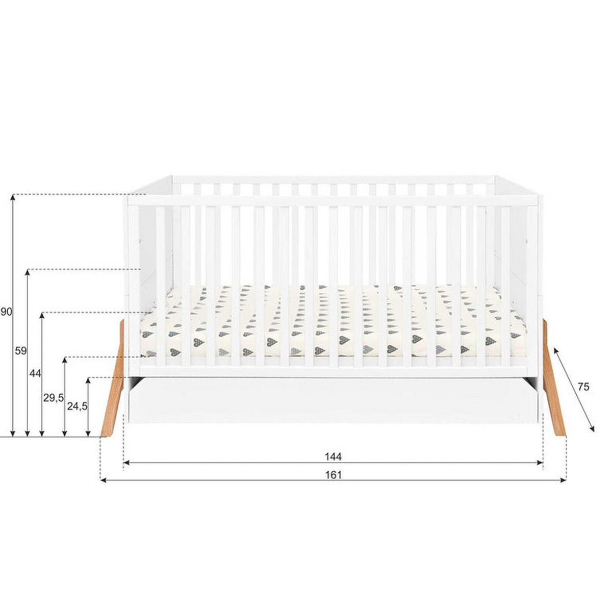 GITTERBETT 70/140 Lotta Weiß - Weiß, Holzwerkstoff (70/140cm) - Petits-meubles