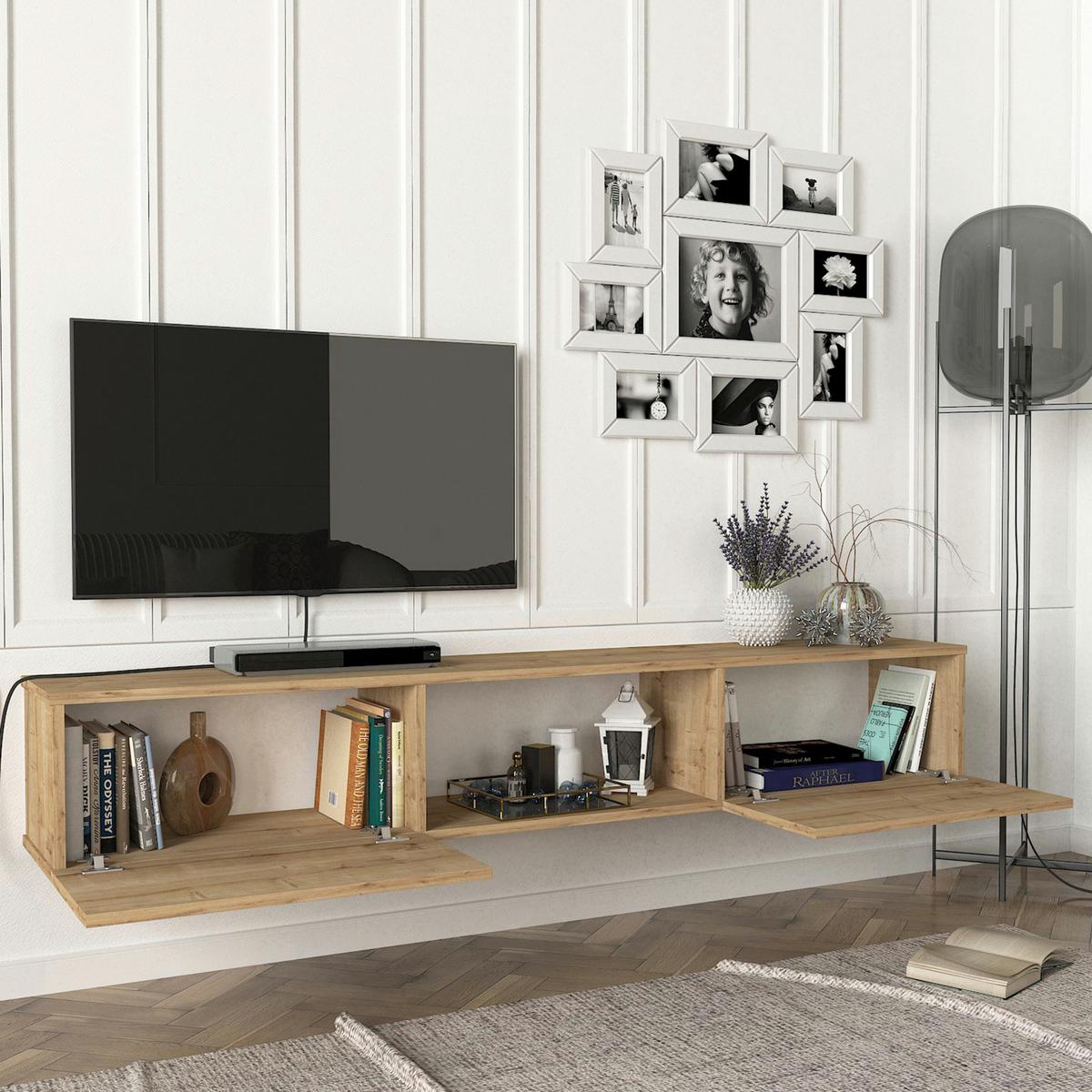 TV-ELEMENT Paltamo - Eichefarben, Holzwerkstoff (180/29.5/31cm) - [en.casa]