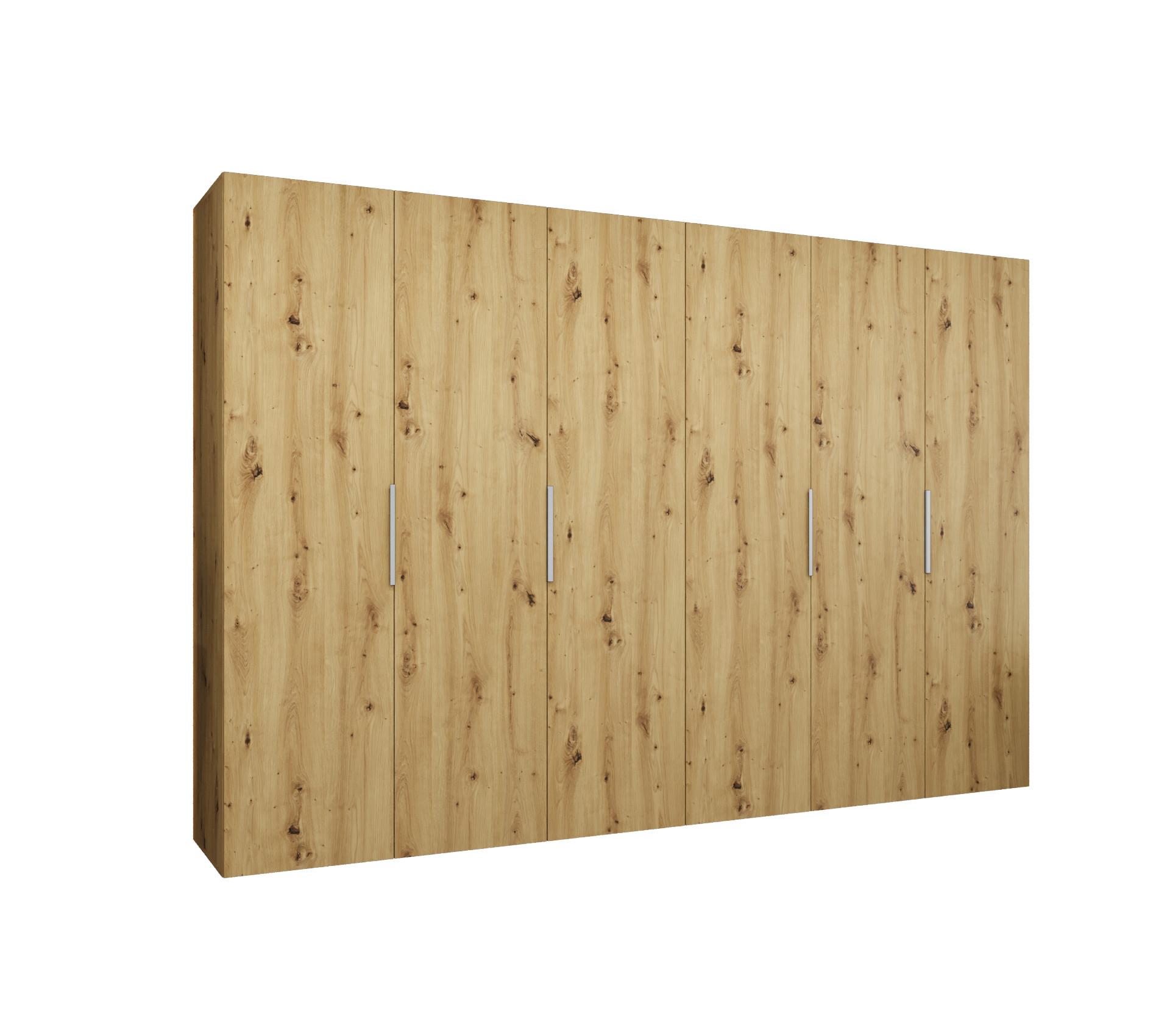 DREHTÜRENSCHRANK 202/300/52 6-türig - Kaschmir/Eiche Artisan, Holz (300/202/52cm) - MÖBEL KRYSPOL
