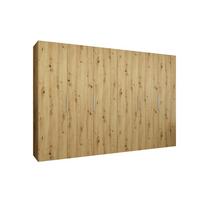 DREHTÜRENSCHRANK 202/300/52 6-türig - Kaschmir/Eiche Artisan, Holz (300/202/52cm) - MÖBEL KRYSPOL
