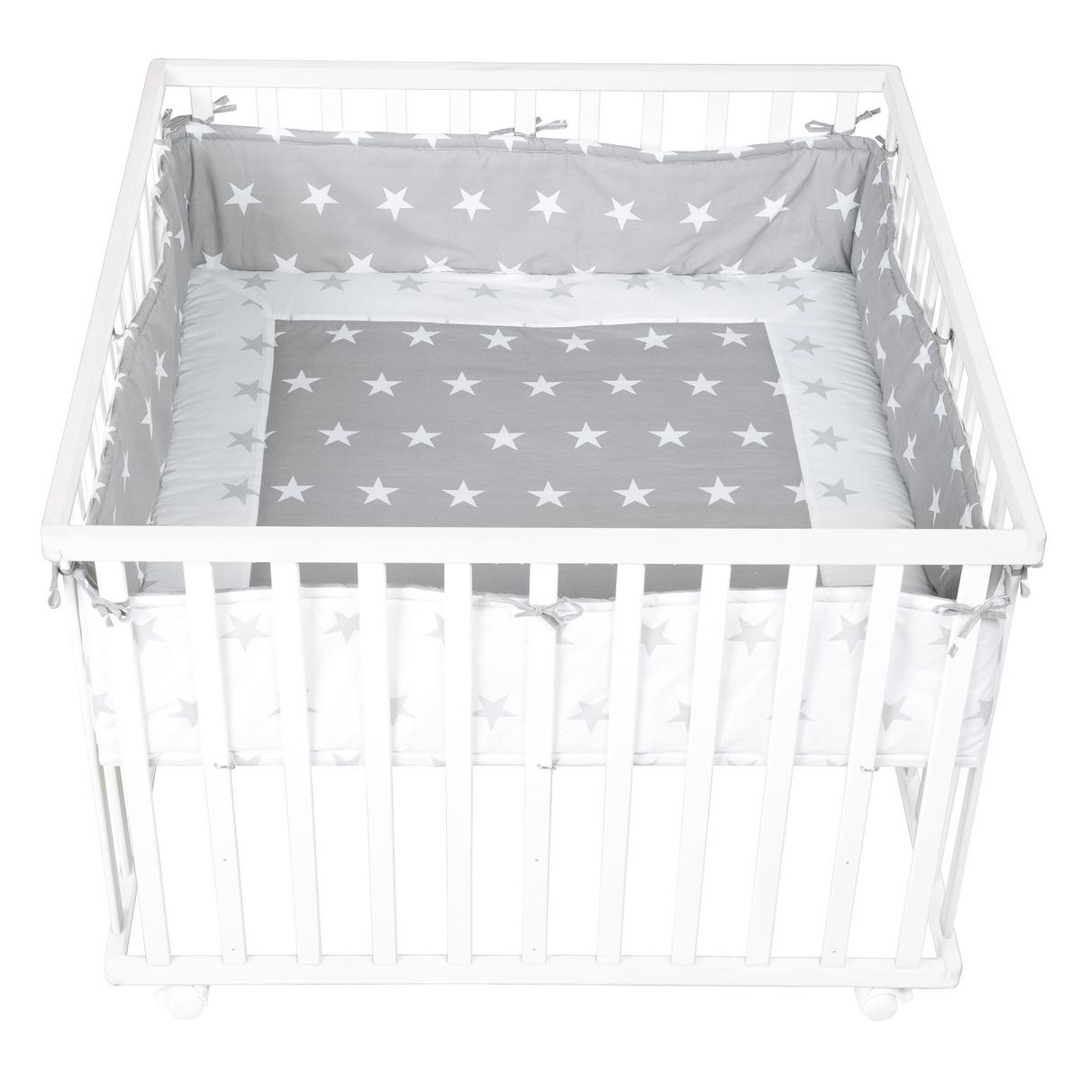 LAUFGITTEREINLAGE Little Stars - Hellgrau, Textil (96/18/96cm) - Roba