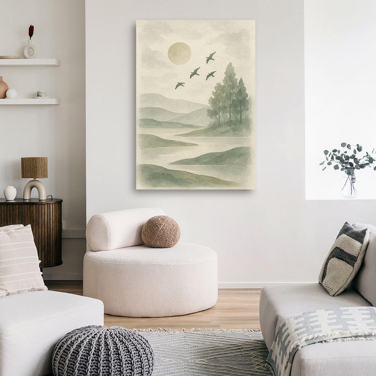 LEINWANDBILD Landschaften 80x120cm - Grün, Textil (80/120cm) - Feeby