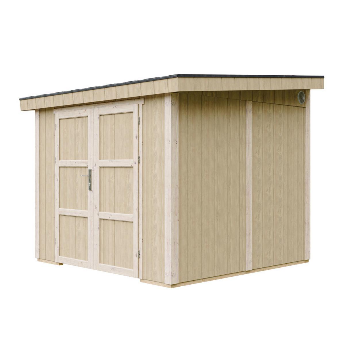 GARTENHAUS 5,9 m² - H231x248x294 cm - Ohne Boden und Seitenwand – M938B-TERRA BROWN - Hellbraun, Holz (236/231/250cm) - Timbela