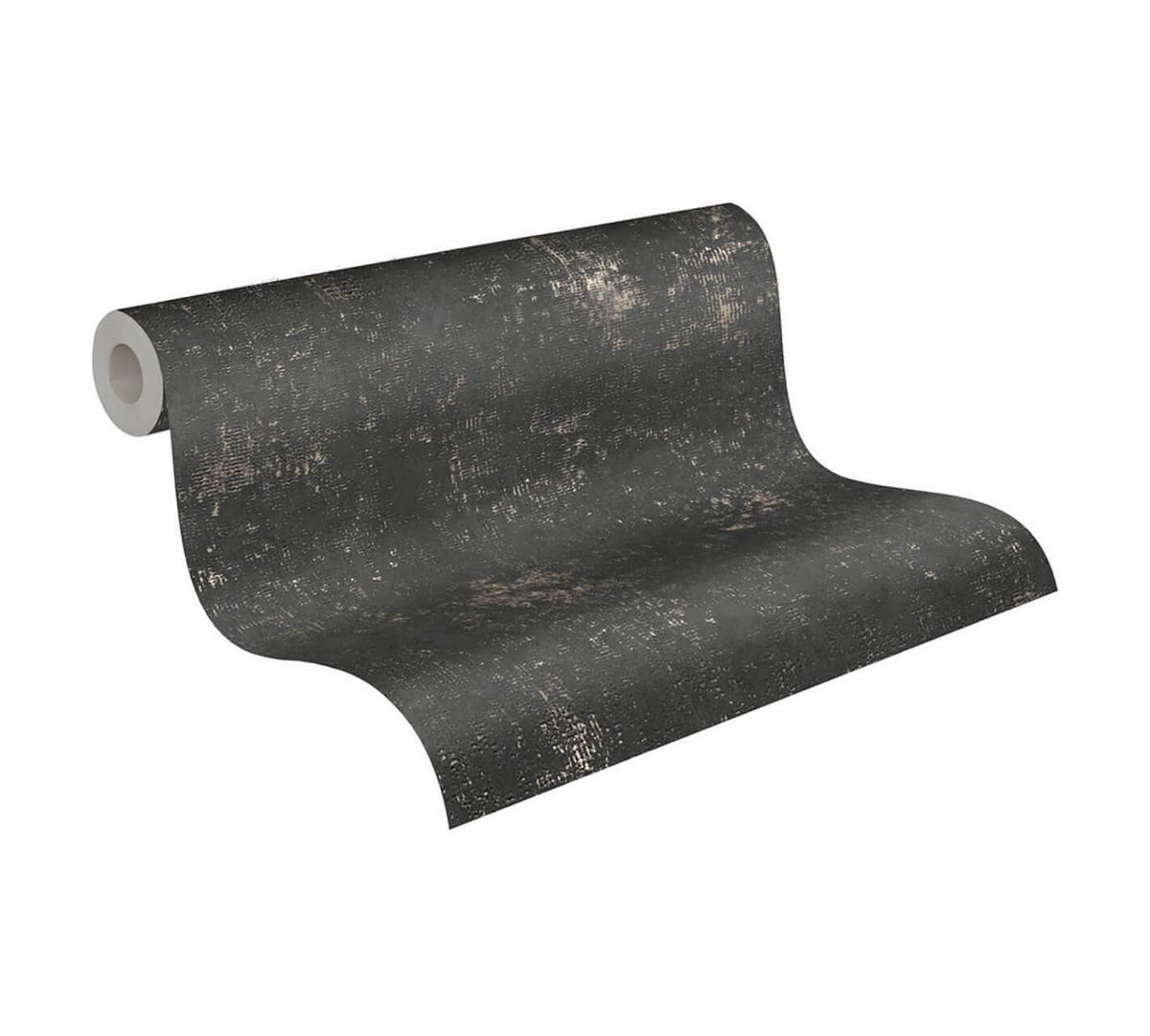 VLIESTAPETE Schwarz 53/1005 cm - Schwarz, Textil (53/1cm) - KUNSTLOFT