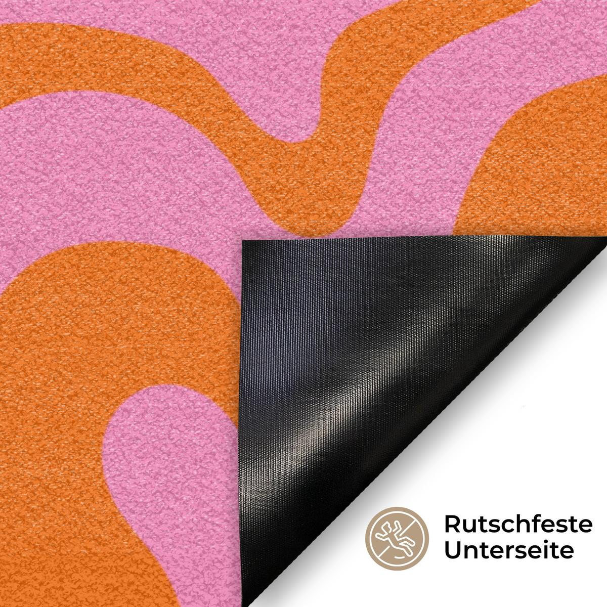 FUSSMATTE Muster - Rosa - Orange - Abstrakt - Modern Türmatte 60x40 cm - Pink, Kunststoff (60/0.4cm) - MuchoWow