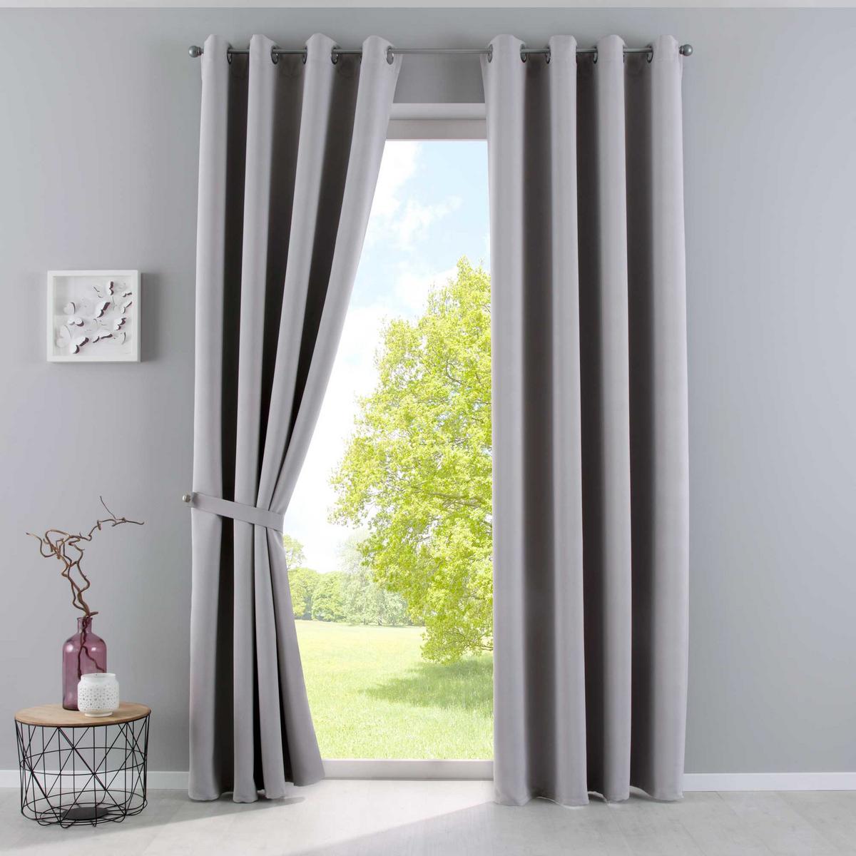 VORHANG »NEW YORK« HxB 160x140 cm Grau - Grau, Textil (140/160cm) - Gardinenbox