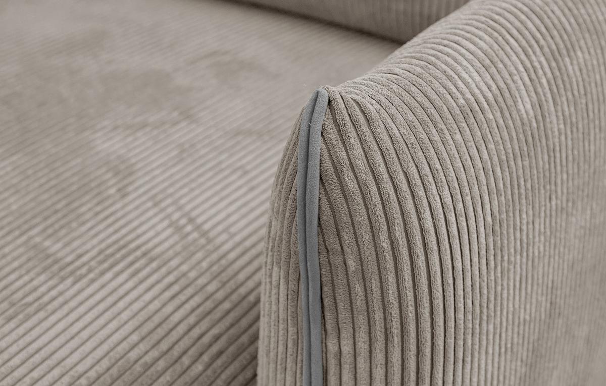 ECKSOFA TAUER 3-Sitzer, taupe - Taupe/Schwarz, Holzwerkstoff/Kunststoff (206/173cm) - Wozimo